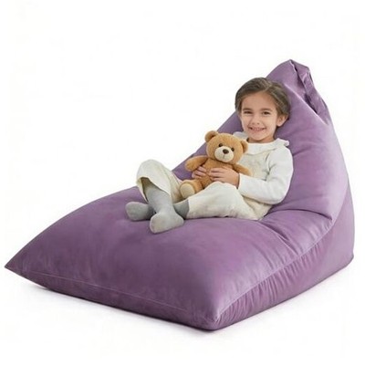 Stuffed Animal Storage Bean Bag Chair Cover Large(cover only) Double Purple