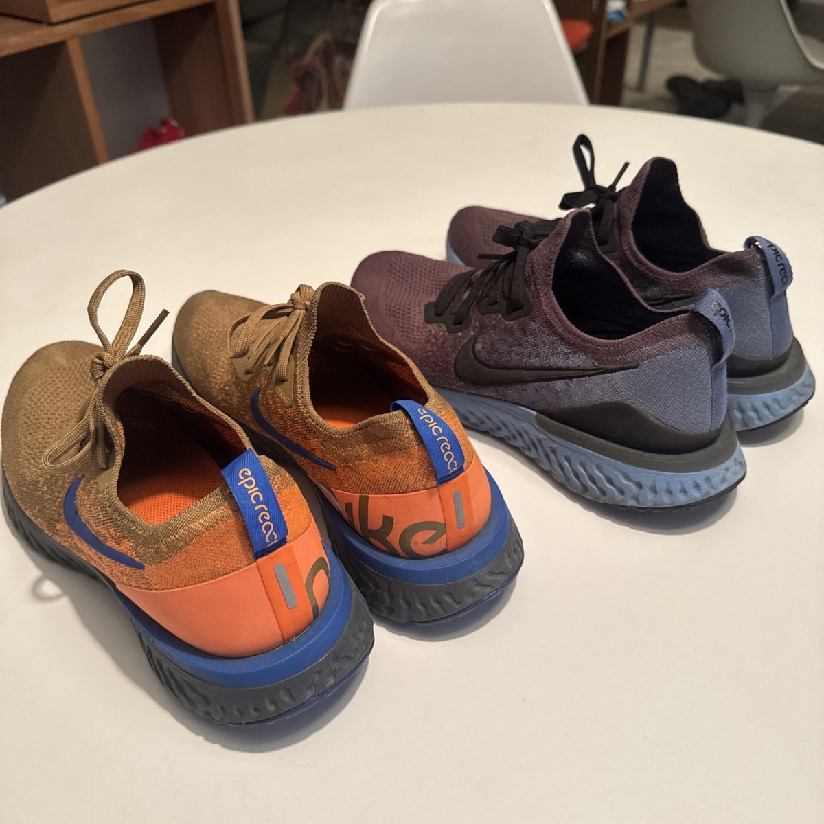 LOT OF RUNNING NIKE EPIC REACT FLYKNIT MENS BROWN/ORANGE