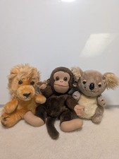 Vintage 1978 Dakin Ground Nutshell Bean Bag Plush Licorice Lion Koala Monkey Lot