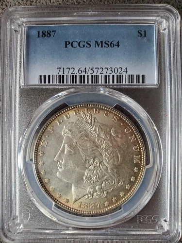 1887 morgan silver dollar pcgs ms64