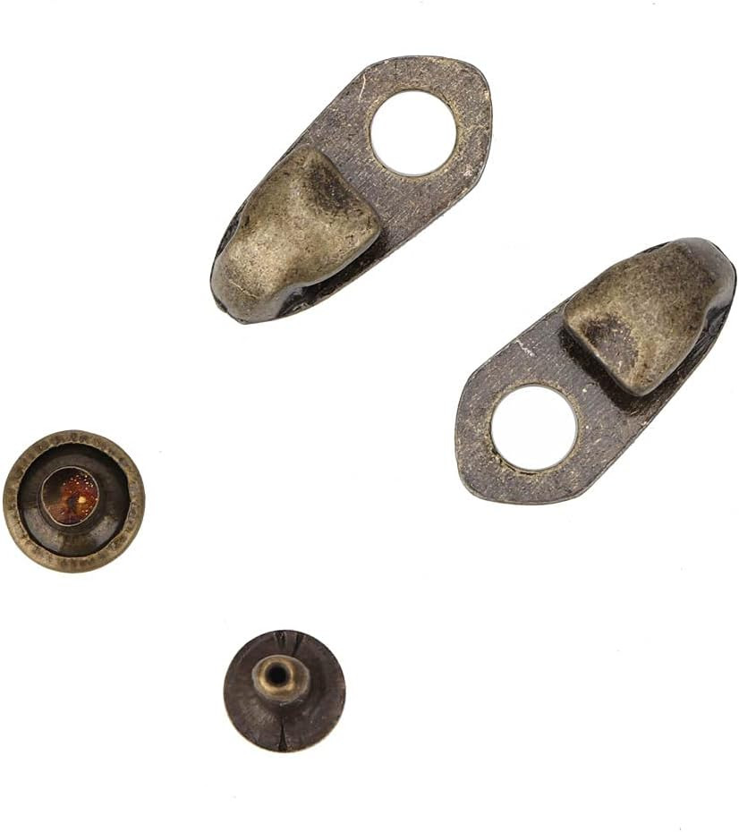 Boot Lace Hooks,20Set Alloy Boot Lace Hooks Lace Fittings with Rivets Shoes Repa