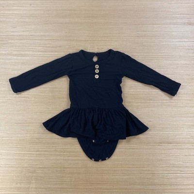 Little Bum Bums One Piece Dress Girls 18-24m Black Toddler Bamboo Viscose 