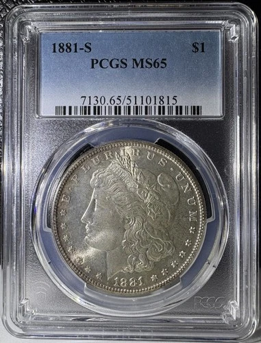 1881-S $1 Morgan Dollar PCGS MS65 Reverse Toned (815)