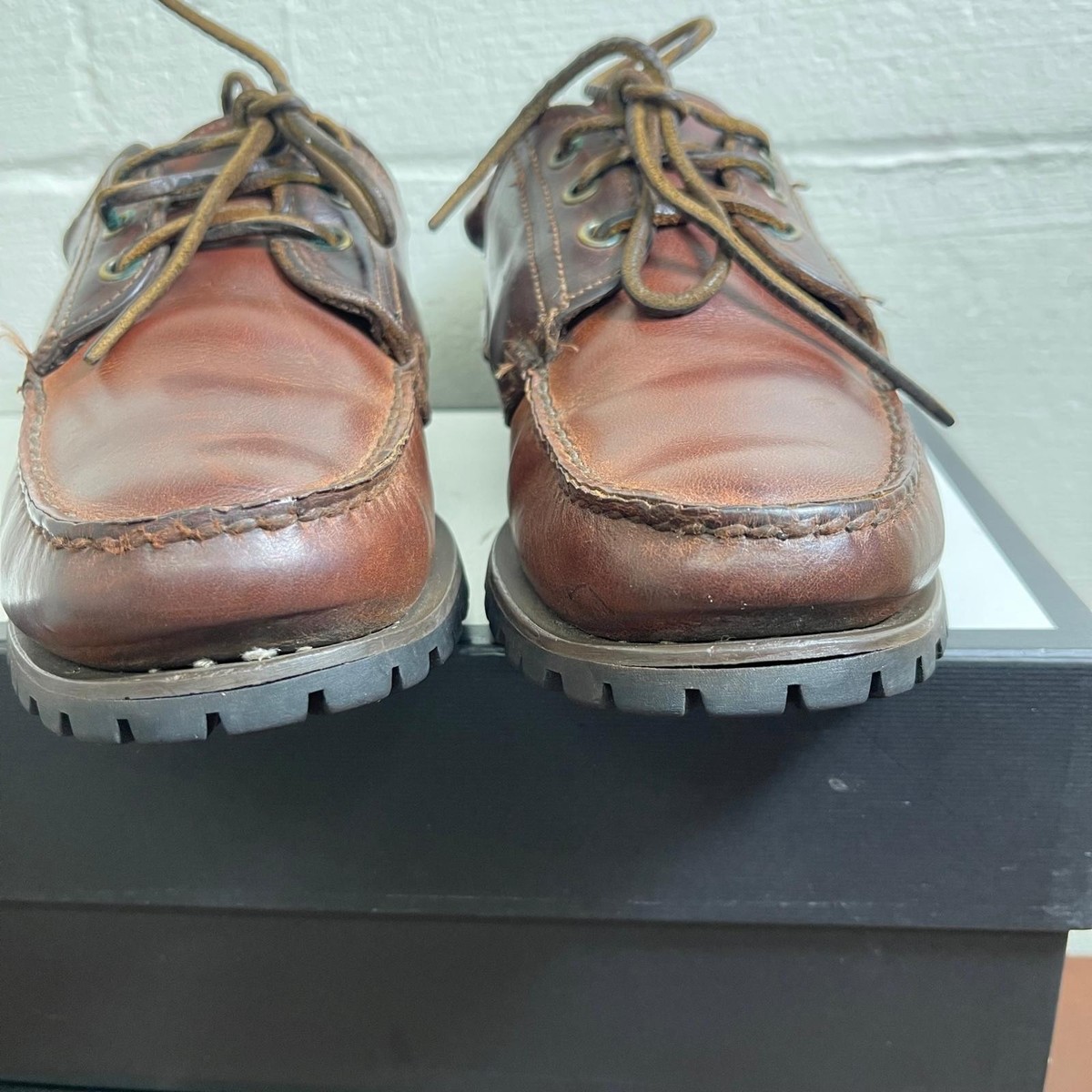 Timberland Classic Lug Boat Shoe Gore Tex Brown Leather 3 Eye
