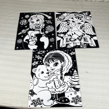 3 Vintage Lisa Frank UNUSED Velvet 3 Ring Binder FOLDER Lot 2005 NOS Girls Cat