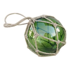 Fischerkugel aus Glas/Tauwerk 15 x 25 cm GRüN Sea-Club
