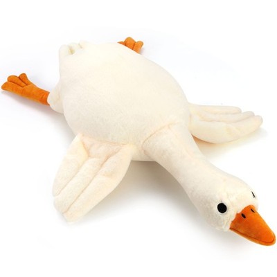Qpewep 30'' Goose Stuffed Animal Weighted Plush Toy 3.2Ibs White Swan Throw So...