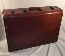Vintage Samsonite Luggage Genuine Leather Suitcase Style 4932 21" x 15" x 7”