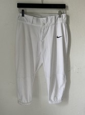 Nike Men's White Baseball Pants Dri Fit Athletic Uniform Size M