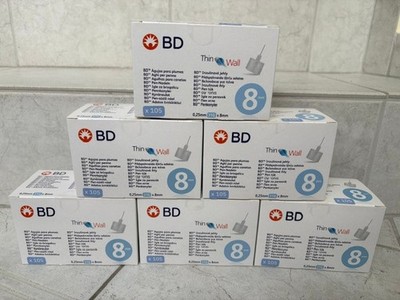 6x BD Pen Nadeln Thin Wall 0,25x8mm(31G) 6 X 105 Stck. (630Stck) OVP MHD 09/2030