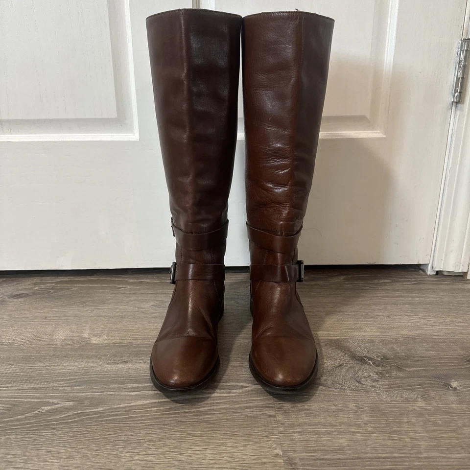 Botas altas de equitación de cuero marrón SJP Kelly zapatos talla 36,5 para mujer Foto 3 de 4