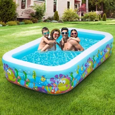 Inflatable Swimming Pool 120"X72"X22" Blow up Pool, Full-Sized above Ground Fami