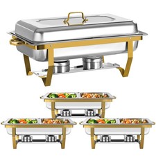 Chafing Dish Buffet Set 4 Pack Stainless Steel Chafer for Catering