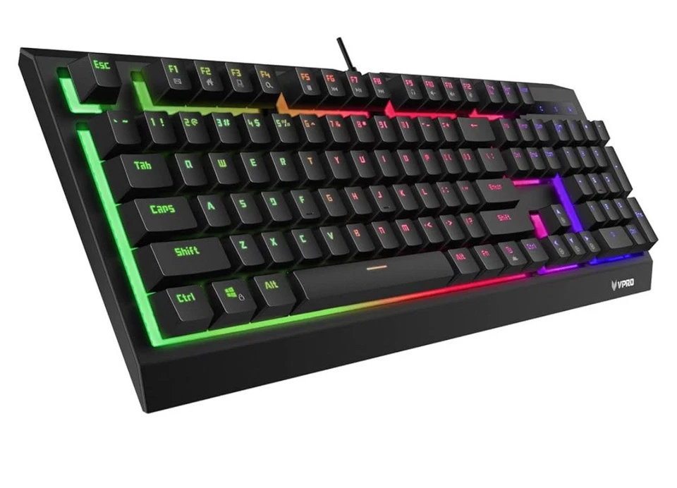 Rapoo V52s Wired USB BACKLIT Qwerty English Black Membrane Gaming Keyboard - Image 3 of 4