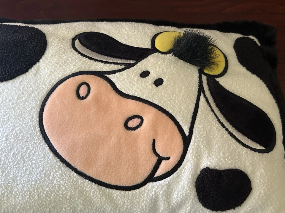 Nici Cow Rectangular Decal Pillow - Ultra Rare - 44cm X 25cm - Black & White Cow - Image 4 of 4