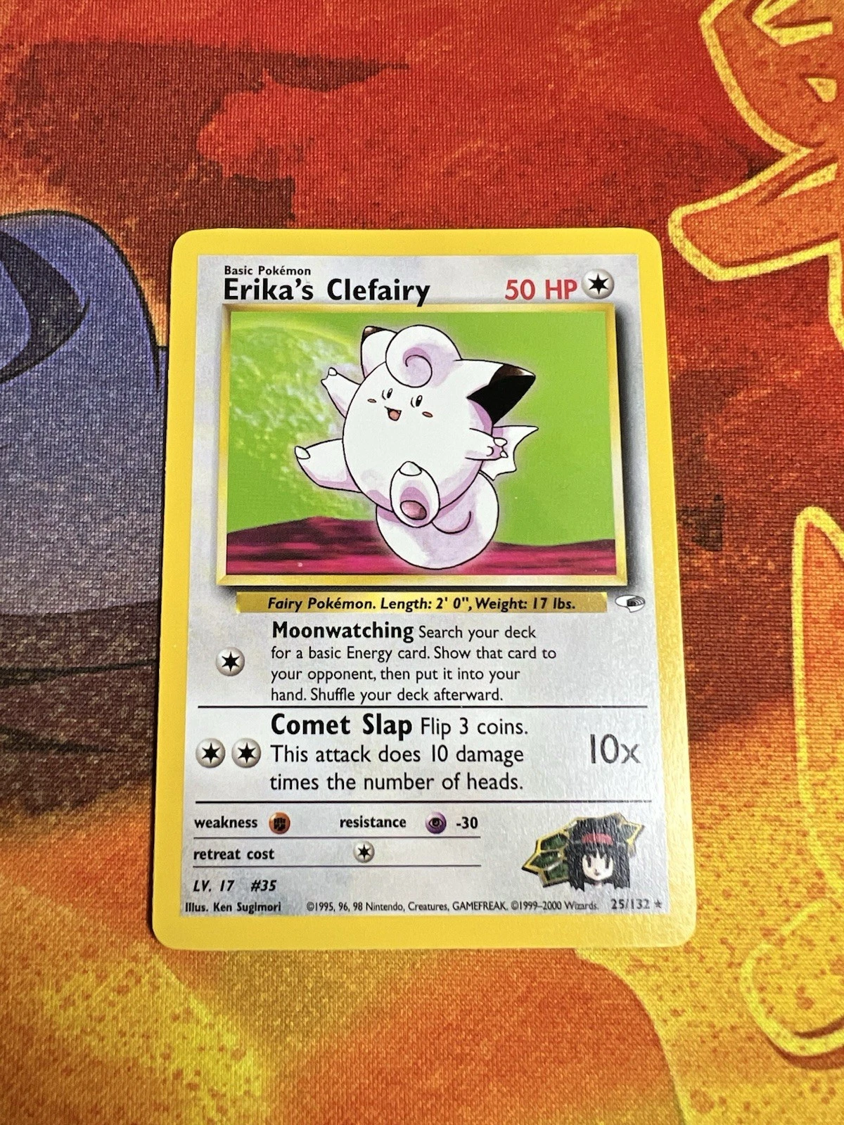 VTG Pokémon TCG Erika's Clefairy 25/132 Gym Heroes Non Holo Rare Unlimited LP