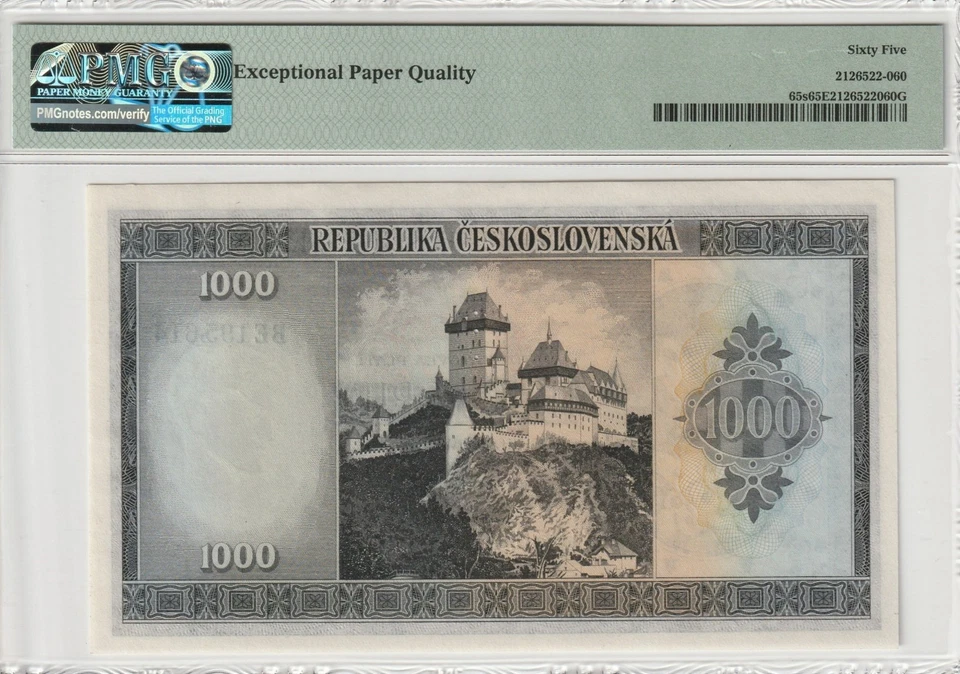 i-001395 Czechoslovakia 1000 Korun ND (1945) Specimen. PMG 65 EPQ - Image 2 of 2