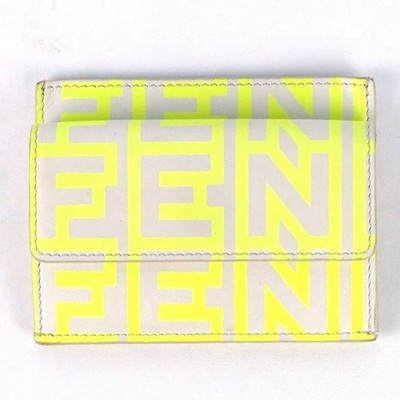 FENDI by Marc Jacobs Collaboration Card Case White Neon Yellow 8M0423