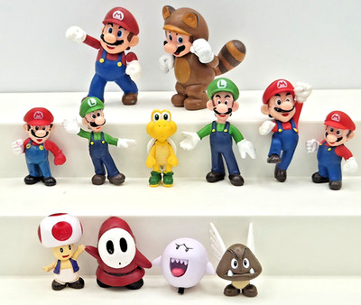 Super Mario Bros Nintendo Figure Toy LOT OF 12 Some Jakks Cake Topper FREE SHIP 