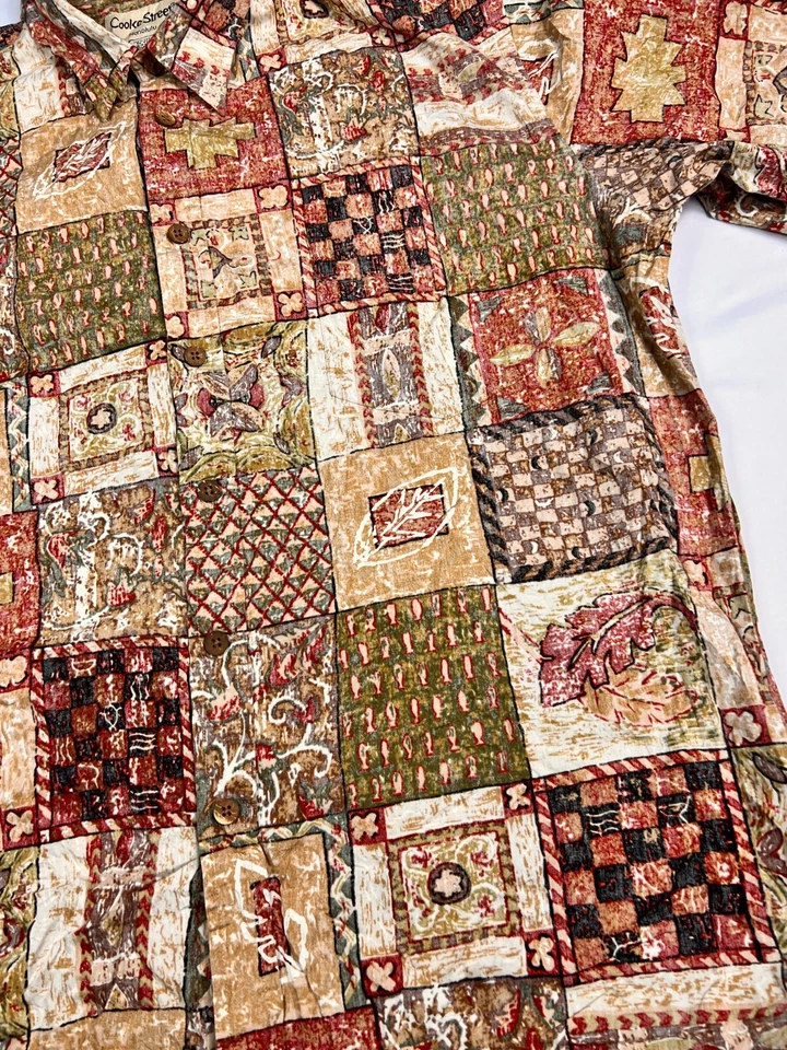 Camisa Hawaiana Cooke Street Multicolor Floral Manga Corta Algodón Para Hombre L Bonita Foto 4 de 4