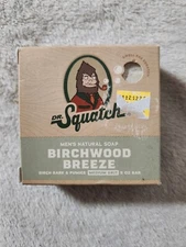 Dr. Squatch Men's Natural Soap, Birchwood Breeze 5 oz. Bar NEW