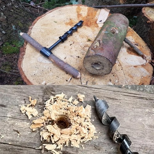 4 Stck. Handschnecke Holzbohrer, Bushcraft Getriebe Handschnecke Bohrer Überleben Werkzeuge Sc... - Bild 5 von 6
