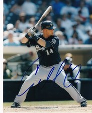 CASEY MCGEHEE  MILWAUKEE BREWERS   ACTION SIGNED 8x10