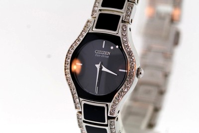 ECO DRIVE BLACK DIAL LADIES WATCH EW9870-64E Ladies Citizen EW9870-64E Normandie Swarovski Crystal  main image 4