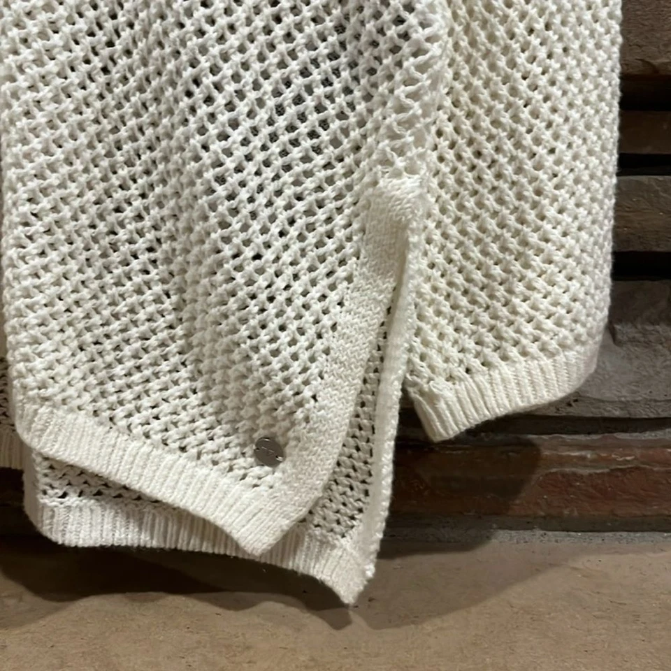 Roxy After Beach Break Open Knit Relaxed Fit Ivory Hoodie - Image 2 of 4