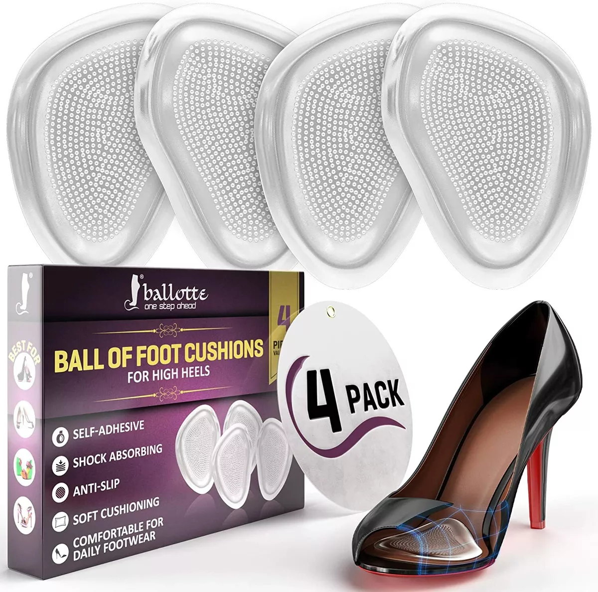 Buy Envelop Metatarsal Pads for Women - Ball of Foot Cushions for High Heels  (2 Pack) - Gel Inserts for Men, Mortons Neuroma, Wellness, Pain Relief,  Shoes - Self-Sticking, Shock-Absorbing, Washable Online