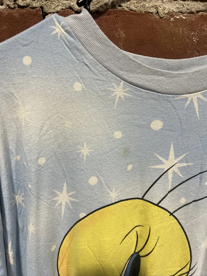 Vintage Looney Tunes Tweet Dreams Tweety Sleep T Shirt Long Womens One Size - Image 2 of 4
