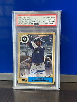 Topps Gold Label 2022 フリオロドリゲス PSA9 2022 Topps Series 2 Julio Rodriguez '87 Auto PSA 9 RC Rookie