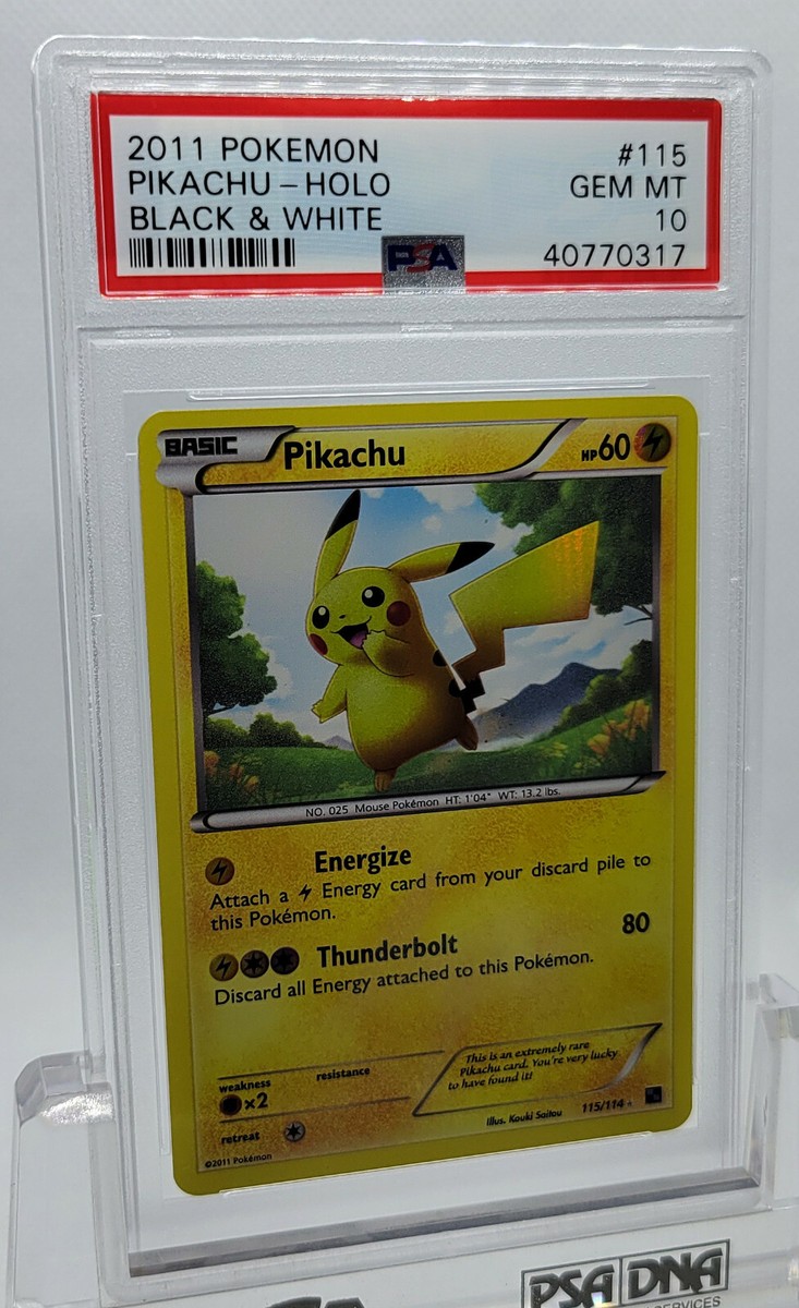 POKEMON BLACK & WHITE BW PIKACHU #115 SECRET RARE HOLO PSA POKEMON BLACK & WHITE BW PIKACHU #115 SECRET RARE HOLO PSA