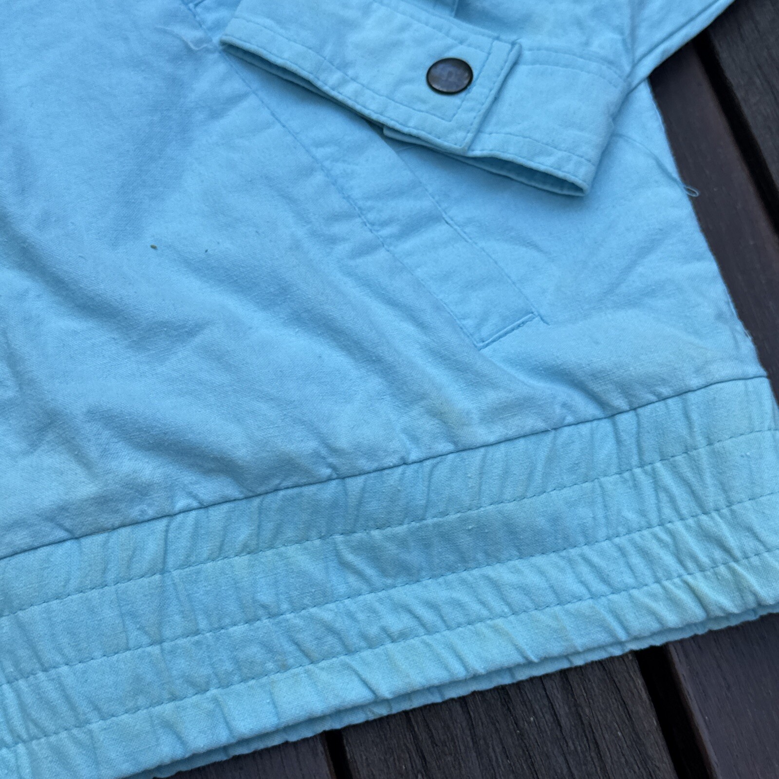 Rare Vintage PIONEER SKY BLUE SNAP BUTTON JACKET 105 Cm Macau Made LRG image 3
