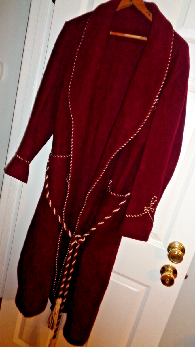 Vintage 1960s Men's JAEGER Wool Robe / Dressing Gown Burgundy Maroon  England S | eBay
