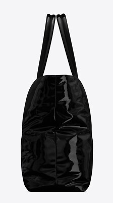 SAINT LAURENT tote ×2 YSL SAINT LAURENT MAXI TOTE IN PATENT CANVAS. ITEM# 777487 FAC2Z
