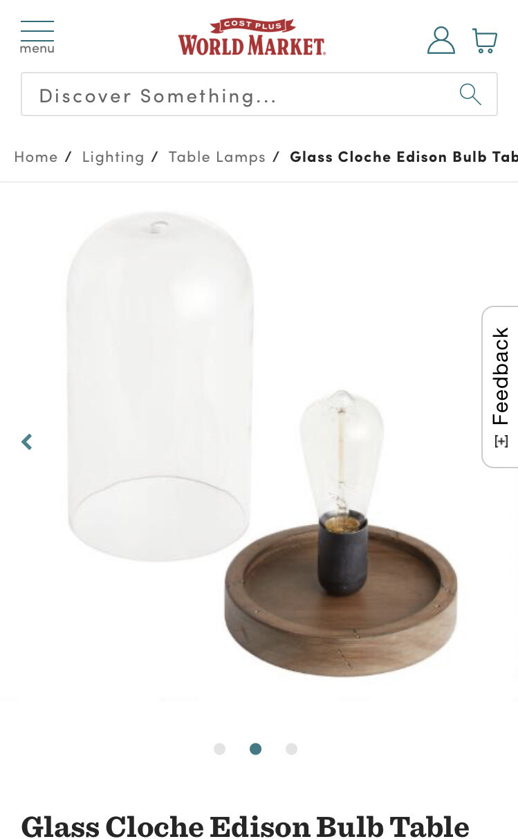 edison glass cloche table lamp