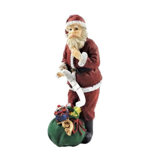 Dolls House Father Christmas with Sack of Toys & His List Santa Claus Figure - 第 1/8 張圖片