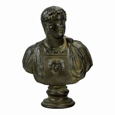 Busto Imperatore Romano Adriano Moldano Statua in Gesso Rigido Scultura Copia...