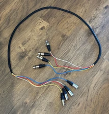 Vocopro® 4-Channel XLR to XLR Cable, 6 feet Long, Black | XLR-QUAD-6 / XLRQUAD6