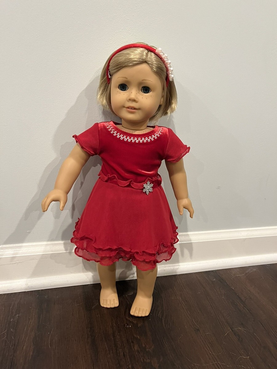 American Girl Doll Merry and Bright Red Snowflake Dress