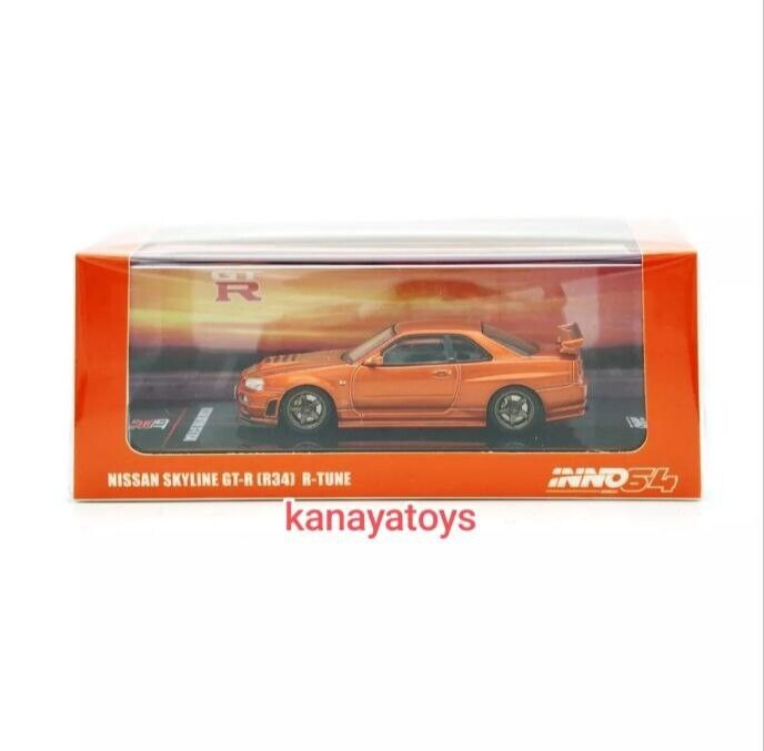 INNO64 Nissan Skyline GT-R R34 R-Tune Orange Metallic | eBay