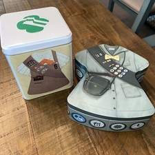 Girl Scout Cookie Square Tins 2021  2019 Uniforms Pictured Set of 2 Collectible