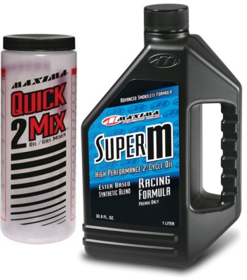MAXIMA SUPER 'M' 2-TAKT ÖL + SCHNELLE 2 ÖLMESSKANNE Yamaha YZ65 YZ 80 85