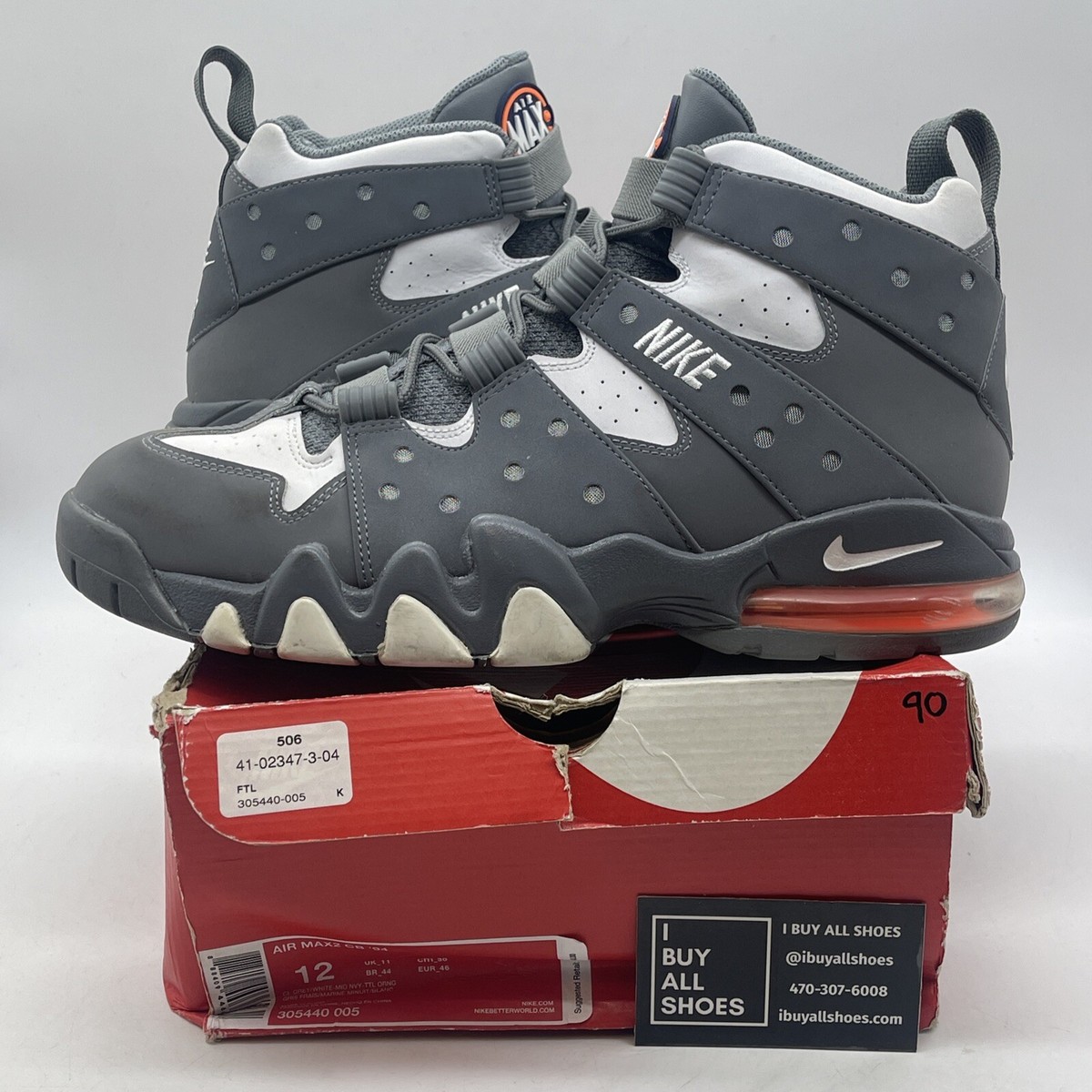 Size 12 - Nike Air Max 2 CB 94 2015 Cool Grey White Suede Leather 