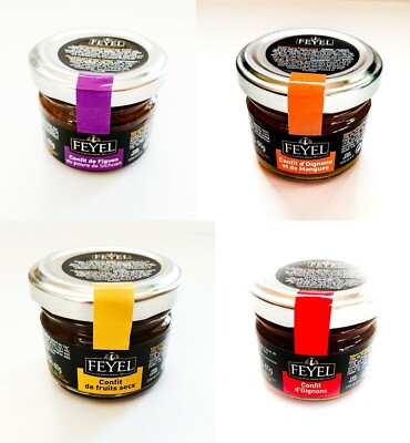 Foie Gras Confit Kompott Zwiebel Mango Feige Trockenfrüchte Frankreich 60g Feyel