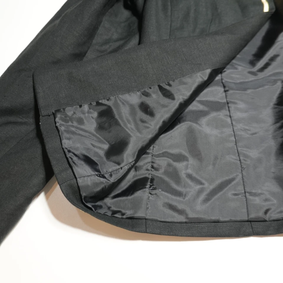 Le 西装夹克女式 6P 黑色带金色花边独特装饰华丽西装外套职业 — 第 4/4 张图片