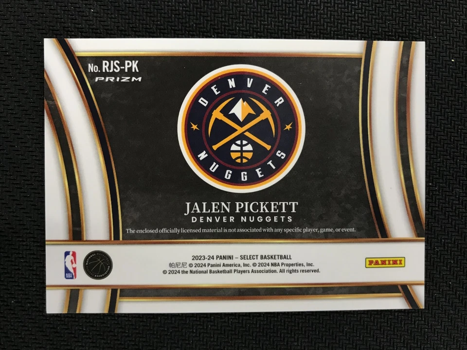 2023-24 Panini Select #RJS-PK Jalen Pickett Jumbo Rookie Swatches Silver Prizm - Image 2 of 2