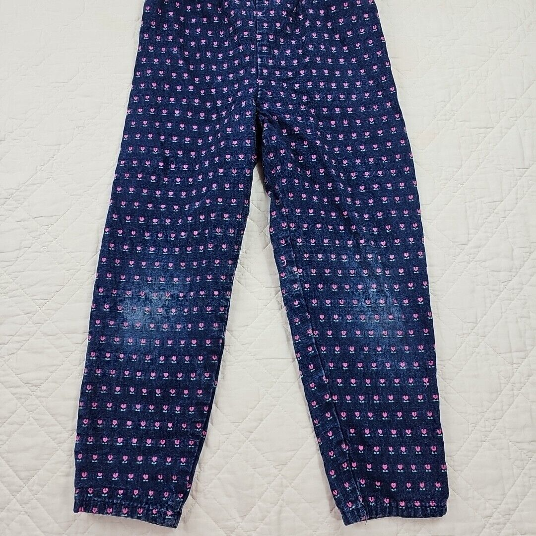 VTG Oshkosh B'Gosh Kids Heart Flower Girls Overalls 5-6T