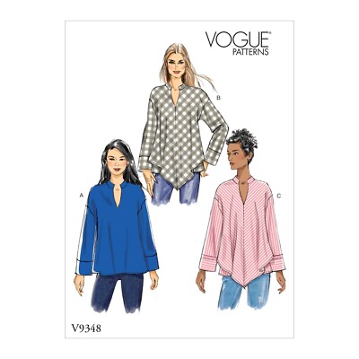 Vogue Sewing Pattern 9348, Top in 3 Variations, Size 16 - 26, Uncut